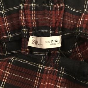 Zara Plaid holiday girls pants